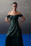 Buy_Angad Singh_Green Organza, Net Sequins Sweetheart Neck Sharara Set _Online_at_Aza_Fashions