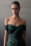 Buy_Angad Singh_Green Organza, Net Sequins Sweetheart Neck Sharara Set 