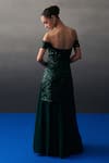 Shop_Angad Singh_Green Organza, Net Sequins Sweetheart Neck Sharara Set _at_Aza_Fashions