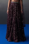 Angad Singh_Red Sequins Round Neck Crimson Lehenga Set _Online_at_Aza_Fashions
