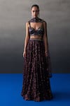 Buy_Angad Singh_Red Sequins Round Neck Crimson Lehenga Set _at_Aza_Fashions