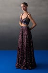 Shop_Angad Singh_Red Sequins Round Neck Crimson Lehenga Set _Online_at_Aza_Fashions