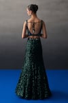 Shop_Angad Singh_Green Georgette Sequins Round Neck Lehenga Set _at_Aza_Fashions
