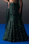 Buy_Angad Singh_Green Georgette Sequins Round Neck Lehenga Set _Online_at_Aza_Fashions