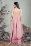Shop_Rirasa_Pink Embroidery, Beads, Sequins Square Neck Hand Tunic And Sharara Set _at_Aza_Fashions