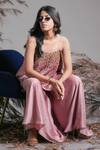 Buy_Rirasa_Pink Embroidery, Beads, Sequins Square Neck Hand Tunic And Sharara Set _Online_at_Aza_Fashions