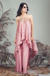 Buy_Rirasa_Pink Embroidery, Beads, Sequins Square Neck Hand Tunic And Sharara Set _at_Aza_Fashions