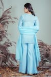 Shop_Rirasa_Blue Pearls Round Neck Sku Hand Embroidered Kurta Set _at_Aza_Fashions