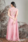 Shop_Rirasa_Pink Sequins, Embroidery Round Neck Hand Kurta With Sharara _at_Aza_Fashions