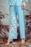 Buy_Rirasa_Sky Blue Embroidery V-neck Hand Tunic Pant Set _Online_at_Aza_Fashions