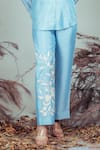 Buy_Rirasa_Sky Blue Embroidery Collared Hand Shirt With Pant _Online_at_Aza_Fashions