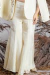 Rirasa_Ivory Tissue Embroidery, Sequins Scoop Neck, Hand Pant Set _Online_at_Aza_Fashions