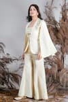 Shop_Rirasa_Ivory Tissue Embroidery, Sequins Scoop Neck, Hand Pant Set _Online_at_Aza_Fashions