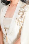 Rirasa_Ivory Tissue Embroidery, Sequins Scoop Neck, Hand Pant Set _at_Aza_Fashions