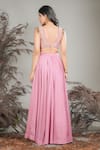 Shop_Rirasa_Pink Tissue, Organza Embroidery Round Neck Hand Top And Skirt Set _at_Aza_Fashions