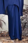 Rirasa_Navy Embroidery V-neck Blue Hand Tunic And Skirt _Online_at_Aza_Fashions