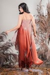 Shop_Rirasa_Brown Embroidery Ombre High Low Top And Pant Set _at_Aza_Fashions