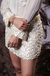 Buy_Rirasa_Ivory Tissue Embroidery Collared Hand Shirt And Skirt Set _Online_at_Aza_Fashions