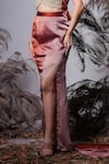 Buy_Rirasa_Brown Georgette Embroidery Halter Neck Ombre Hand Bustier And Skirt _Online_at_Aza_Fashions