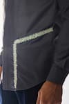 Buy_Ankit V Kapoor_Gray Beads Lumen Grid Statement Shirt _Online_at_Aza_Fashions