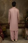 Shop_Ankit V Kapoor_Pink Georgette Embroidery Woven Kesar Gul Kurta Set _at_Aza_Fashions