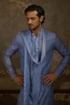 Shop_Ankit V Kapoor_Sky Blue Georgette Embroidery Woven Fiza Gul Kurta Set _Online_at_Aza_Fashions