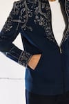 Shop_Ankit V Kapoor_Blue Viscose Embroidery Azure Vault Deep Shacket And Pant Set _Online_at_Aza_Fashions
