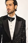 Ankit V Kapoor_Black Cotton Beads, Sequins Cosmic Drift Tuxedo Set _Online_at_Aza_Fashions