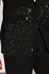 Shop_Ankit V Kapoor_Black Cotton Beads, Sequins Cosmic Drift Tuxedo Set _Online_at_Aza_Fashions