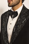 Buy_Ankit V Kapoor_Black Beads Obsidian Ray Tuxedo Set _Online_at_Aza_Fashions