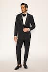 Shop_Ankit V Kapoor_Black Beads Obsidian Ray Tuxedo Set _Online_at_Aza_Fashions