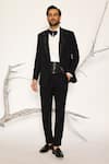 Buy_Ankit V Kapoor_Black Beads Obsidian Ray Tuxedo Set _at_Aza_Fashions