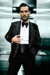 Ankit V Kapoor_Black Noir Bloom Tuxedo Set _at_Aza_Fashions