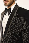 Shop_Ankit V Kapoor_Black Noir Bloom Tuxedo Set 