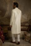 Shop_Ankit V Kapoor_Ivory Embroidery Heeranva Woven Silk Sherwani Set _at_Aza_Fashions
