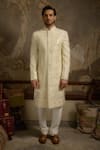 Buy_Ankit V Kapoor_Ivory Pearls, Sequins Roshaan Designer Sherwani Set 