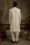 Shop_Ankit V Kapoor_Ivory Pearls Afreen Woven Silk Sherwani Set _at_Aza_Fashions