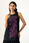 K-Anshika_Black Cotton Beads Round Neck Midi Dress With Abstract Embroidery _Online_at_Aza_Fashions