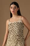 Rina Dhaka_Cream Net Sequins Square Neck Gold Kurta And Sharara Set _at_Aza_Fashions