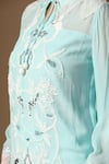 Shop_Rina Dhaka_Blue Georgette Beads, Embroidery Round Neck Marine Kurta And Salwar Set _Online_at_Aza_Fashions