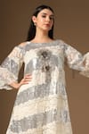 Buy_Rina Dhaka_White Sequins, Round Neck And Silver Tunic Sharara Set 