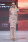 Buy_Rina Dhaka_Pink Net Open Neck Off Shoulder Tube Dress _at_Aza_Fashions