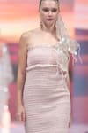 Buy_Rina Dhaka_Pink Net Open Neck Off Shoulder Tube Dress _Online_at_Aza_Fashions
