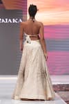 Shop_Rina Dhaka_Cream Chanderi Sequins, Embroidery Halter Neck Lehenga And Blouse Set _at_Aza_Fashions