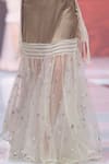 Shop_Rina Dhaka_Gold Silk, Net Sequins Skirt _at_Aza_Fashions