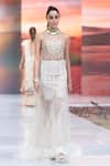 Buy_Rina Dhaka_White Net Embroidery Skirt _at_Aza_Fashions