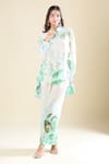 Buy_Pankaj & Nidhi_Multi Color Embroidery Collared Printed Shirt And Pant Set _Online_at_Aza_Fashions