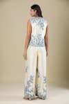 Shop_Anamika Khanna_Ivory Embroidery Open Neck, Cape Pant Set_at_Aza_Fashions