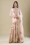 Buy_Anamika Khanna_Pink Sequins, Embroidery Round Neck Emb _at_Aza_Fashions