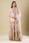 Buy_Anamika Khanna_Pink Sequins, Embroidery Round Neck Emb _Online_at_Aza_Fashions